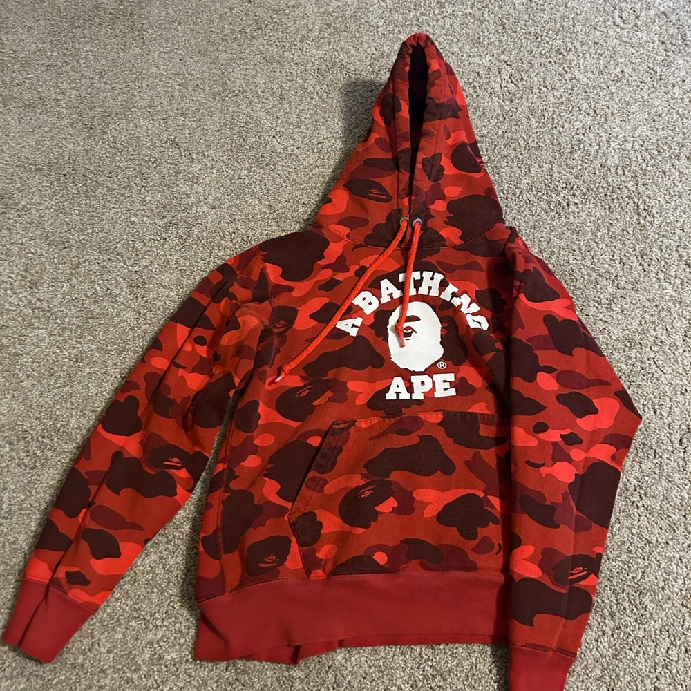 BAPE RED CAMO PULLOVER HOODIE